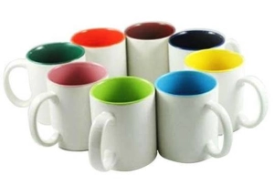 Mugs en Cerámica de 11 onzas, color blanco, interior en color
