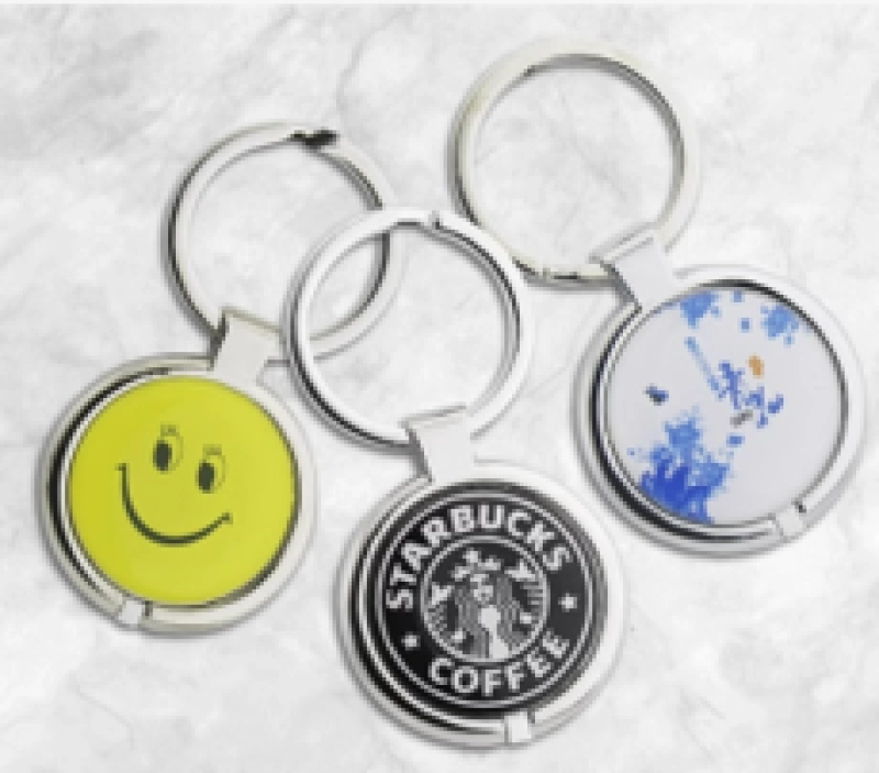 LLavero Metalico Circular con logo interno impreso, 45.5 x 3.8 mm