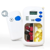 Dispensador de Pastillas con Timer, en PP, tamaño 9 x 5.5 x 2 cmts,