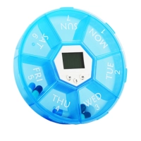 Dispensador de Pastillas con Timer, en PP, tamaño 11 x 11 x 2.5 cmts,