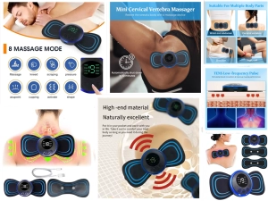 Masajeador Cervical,  en ABS + PP, con  8 modalidades, recargable con USB