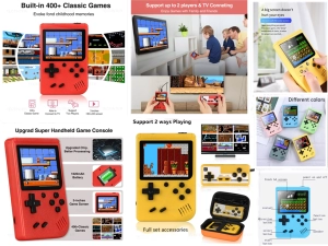 Juegos Retro  Portatiles 400 en 1,  11.5 x 7.5 x 2 cmts