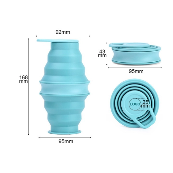 Botella de Agua Colapsible, de 500 ml, en PP + Silicona