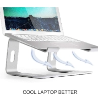 Stand Ergonomico para Laptop, en aluminio, 26 x 22.5 x 15 cmts