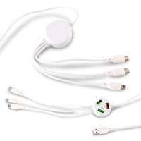 Cable Multiconector y Multipuerto 6 en 1,  en ABS