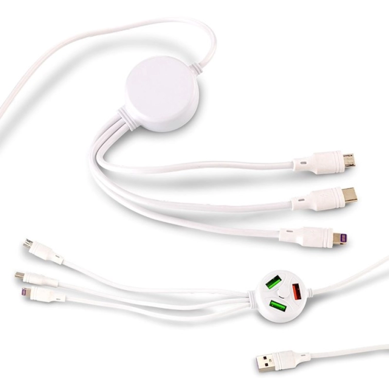 Cable Multiconector y Multipuerto 6 en 1,  en ABS