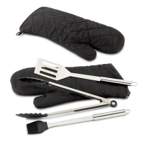 Set de 3 Pinzas para Asado con Guante, en estuche