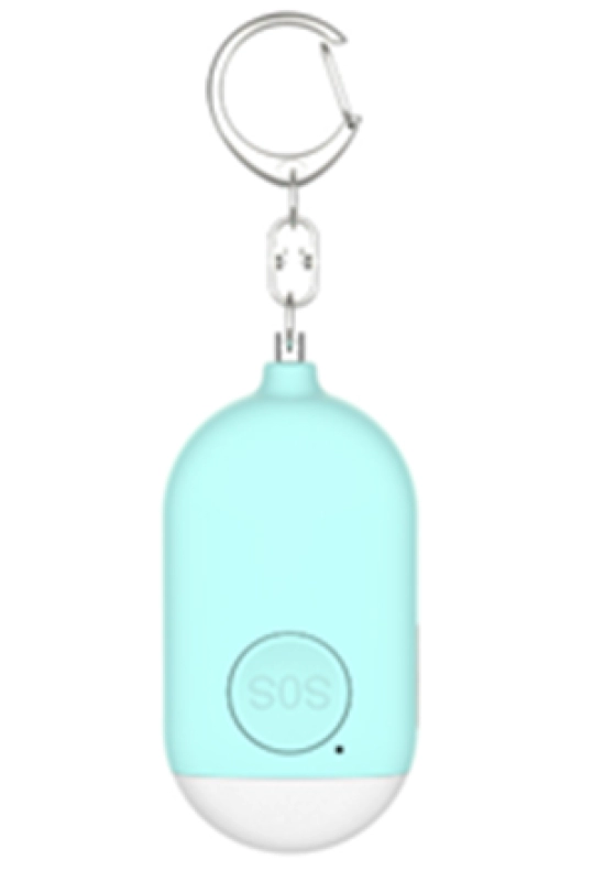 Alarma Personal, en ABS, con  llavero, tamaño 70 x 36 x 17 mm, en caja