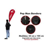 Bandera Publicitaria Weston, con Arnes para Cargarla, de 55 x 105 cmts