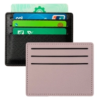 Billetera Porta Tarjetas Watson, en cuerina, con 3 bolsillos c/cara, 10.7x8.5 cm