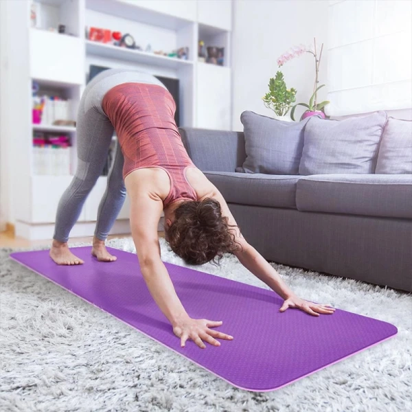 Tapete para Yoga en TPE, de dos tonos, 183 x 61 x 0.6 cmts