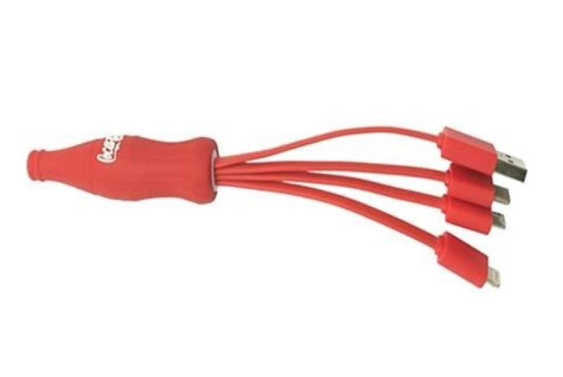 Cable Multiconector x 3 en PVC 3D en diseño personalizado de botella