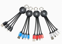 Multicable Cargador x 3, con logo en LED,  16 cmts de largo