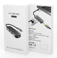 Hub Multipuerto 5 en 1 en aluminio, de 10.5 x 4.1 x 1.6 cmt