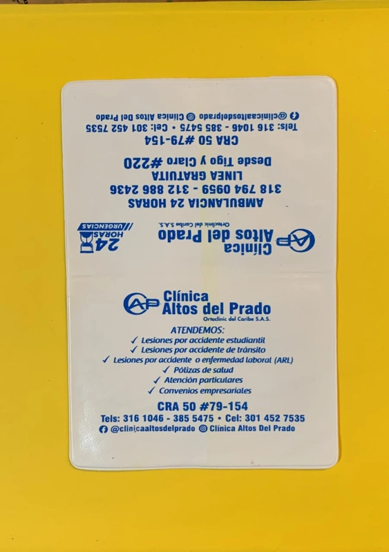Portadocumentos Doble para Soat del Carro , 12 x 17 cmts
