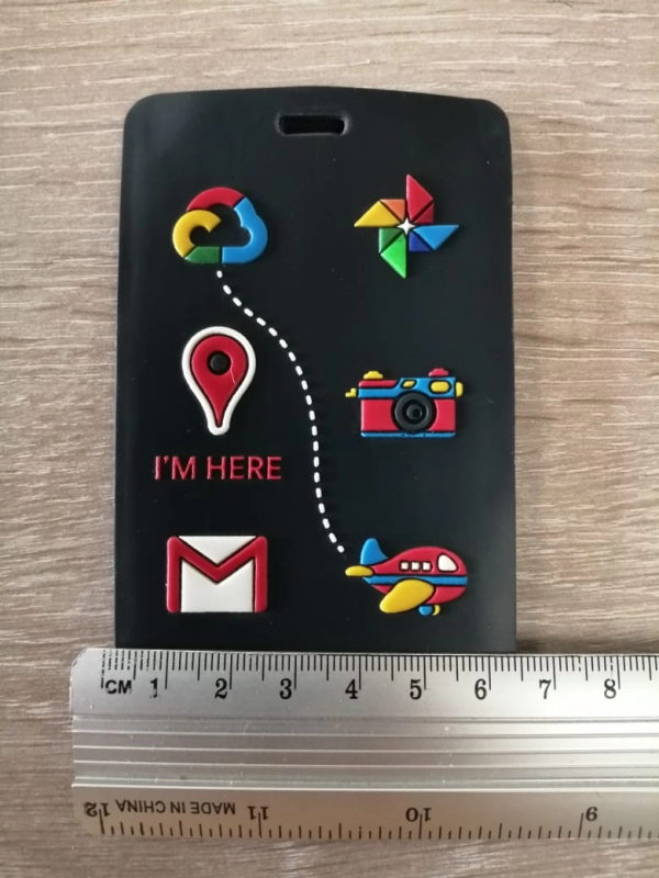 Identificador de Maletas microinyectado Rectangular, alto relieve, 10.3 x 6.3 x 0.3