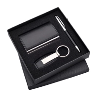 Set de Regalo en Caja, con Portatarjetas, Llavero y Boligrafo