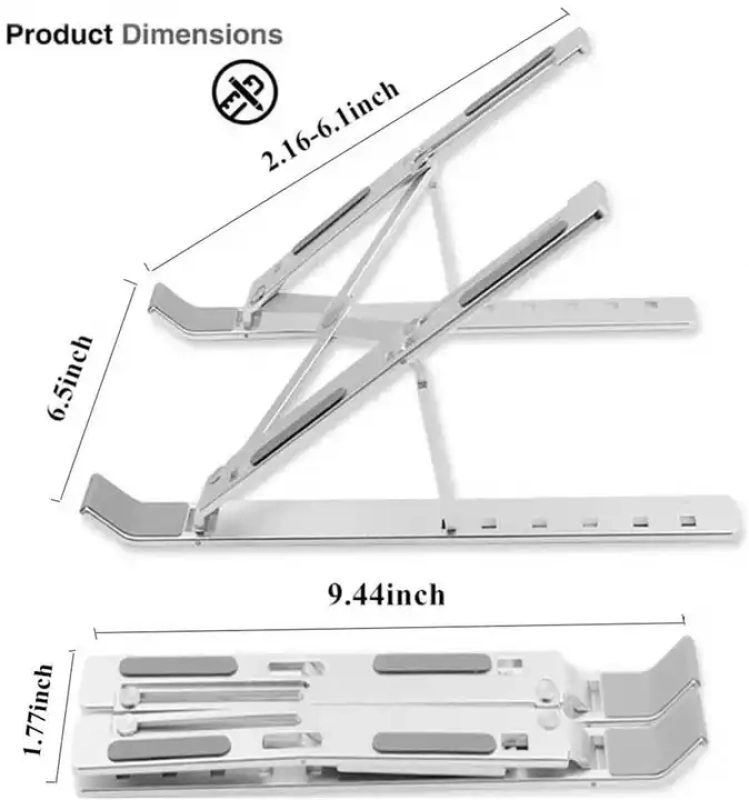 Stand Plegable para PC, en ABS, tamaño 28 x 21.7 x 20.5 cmts