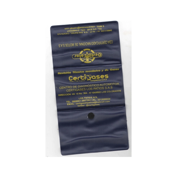 PortaDocumentos Triple para Soat del Carro, en plastico con broche, de 23 x 11 cmts