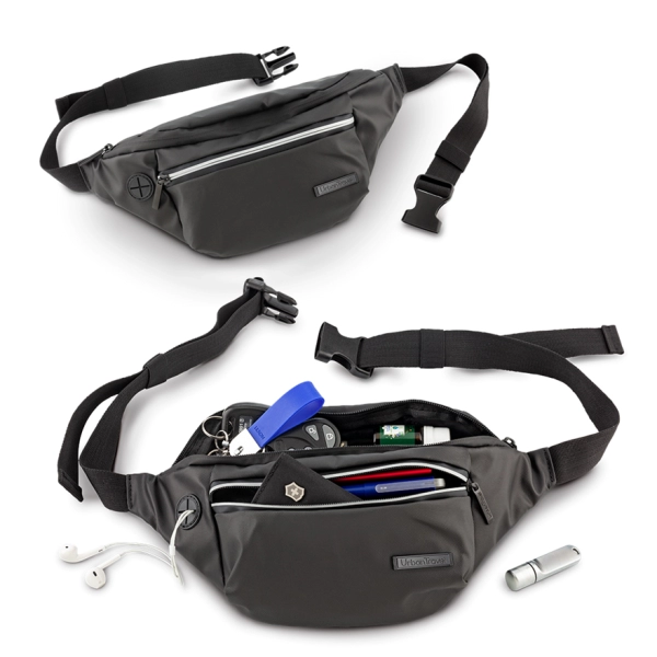 Canguro Necaxa, doble bolsillo, de 33 x 11 x 5.5 cmts