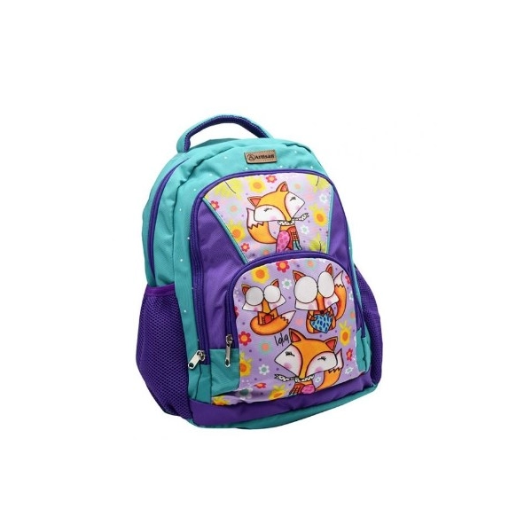 Morral Infantil Danubio, en lona, sublimado, con varios bolsillos, 40x32x15