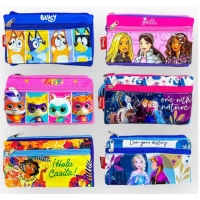 Cartuchera Rangers, sublimada, en lona, con 2 bolsillos, de 22 x 12 cmts