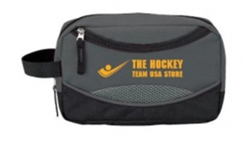 Organizador de Viaje Moscu, en lona, 25 x 15 x 8 cmts, doble bolsillo y con apliques