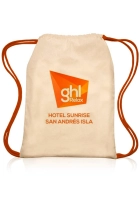 Tula Cozumel, en algodon 100%, de 35 x 30 cmts, con cordones tipo morral