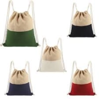 Tula Cuba en Yute, bolsillo frontal en algodon con cierre, tamaño 45 x34 cm