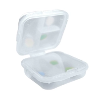 Pastillero Dual, con 6 compartimientos, 7.5 x 6.7 x 3.5 cmts