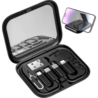 Multiconector 7 en 1, en estuche para guardar en ABS, 8 x 7 x 1 cmts