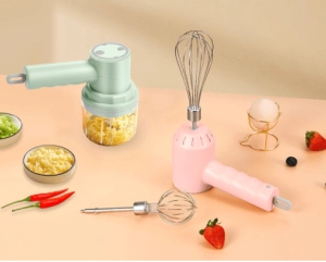 2 en 1, Picador Electronico de Ajo y Batidor de Huevos, 250 ml, USB recargable