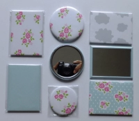 Espejo Rectangular, impresion full color plastificada sobre acero, 9 x 6 cmts