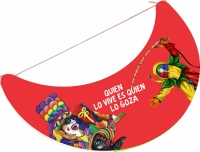 Visera Troquelada en carton cal. 325, ovalada, 26 x 11.5 cmts, con hilo elastico