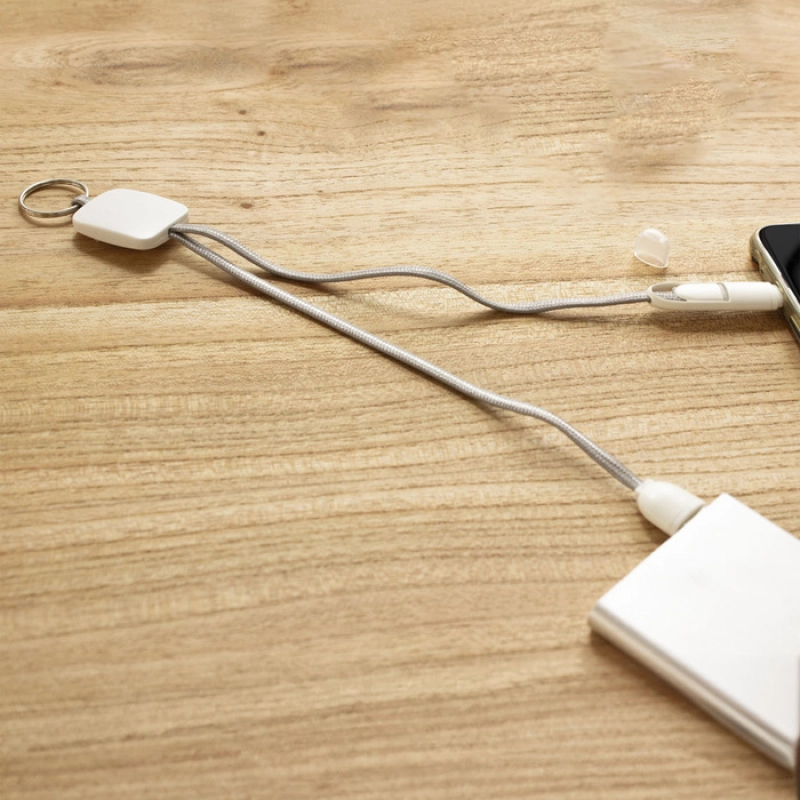 Cable Cargador para Celular x 2, con llavero, tamaño 26.5 cmts