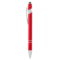 Boligrafo Retractil metalico con touch, con acentos plateados