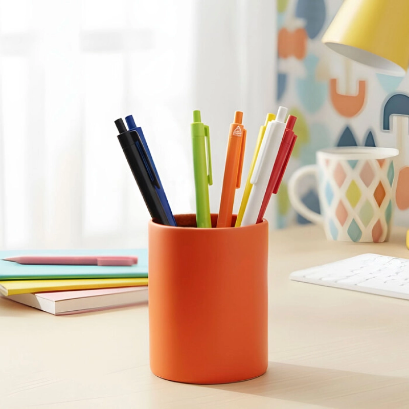 Boligrafo Retractil en plastico ABS reciclado, de 14 cmts