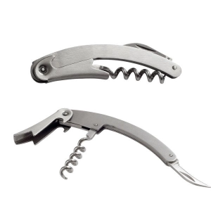 Saca Corchos Casillero, para vino, en acero, con navaja y destapador, 11 x 2.8 cmts