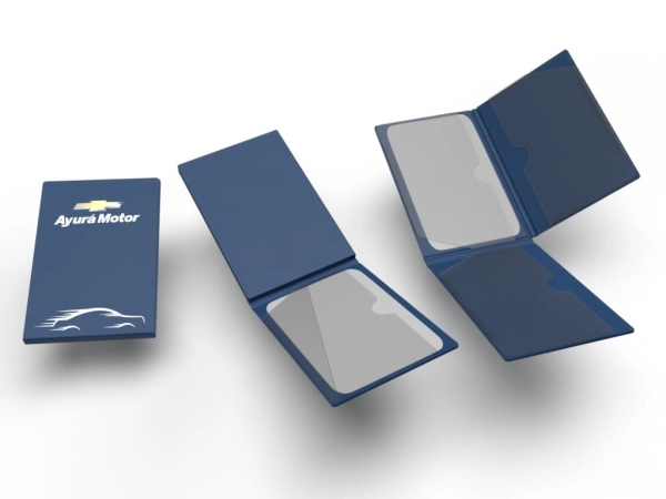 Porta Documentos de 3 cuerpos, con bolsillos, 8 x 11.5 cmts