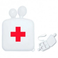 Pastillero Cure, plastico, con 4 compartimientos, 10 x 7 cmts