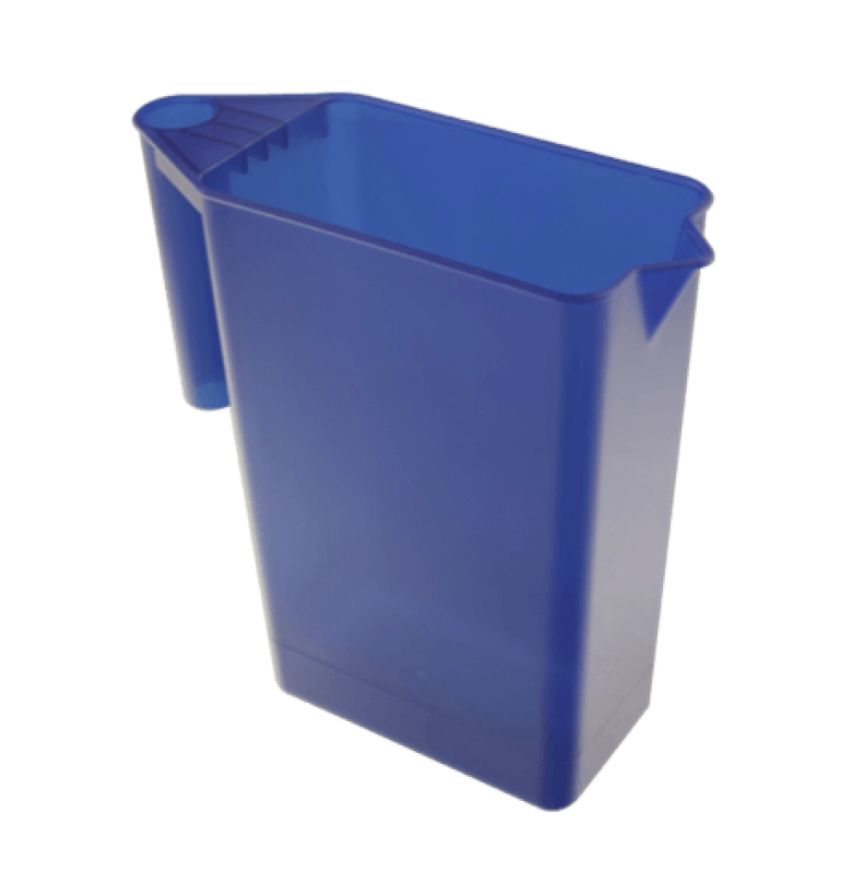 Jarra Rectangular, de 1.3 Litros, alto 19, largo 12, ancho 6 cmts,  en PP