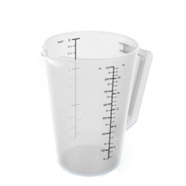 Jarra Medidora Redonda 750 ml, 14 x 10.5 cmts