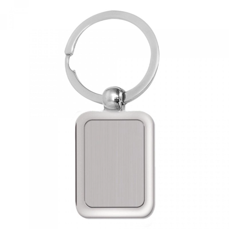 Llavero Ejecutivo Rectangular, metalico, 4.5 x 2.6 cmts