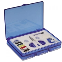 Pastillero Costurero, set de costura con 3 compartimientos, 10 x 6 x 4 cmts