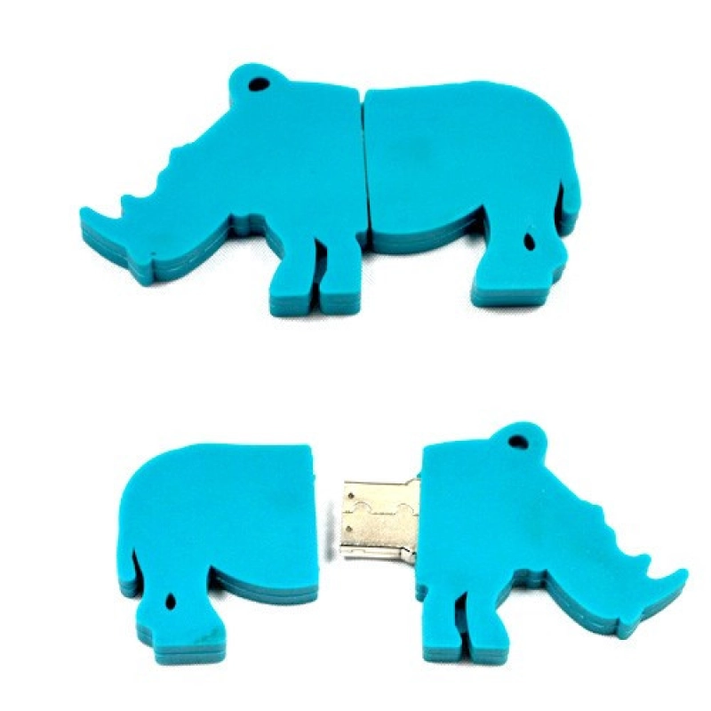 Memoria USB en PVC 2D diseño Rinoceronte
