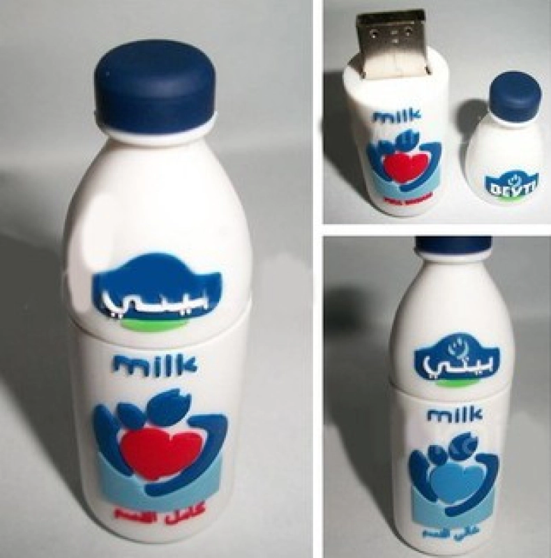 Memoria USB en PVC 3D diseño Botella de Leche