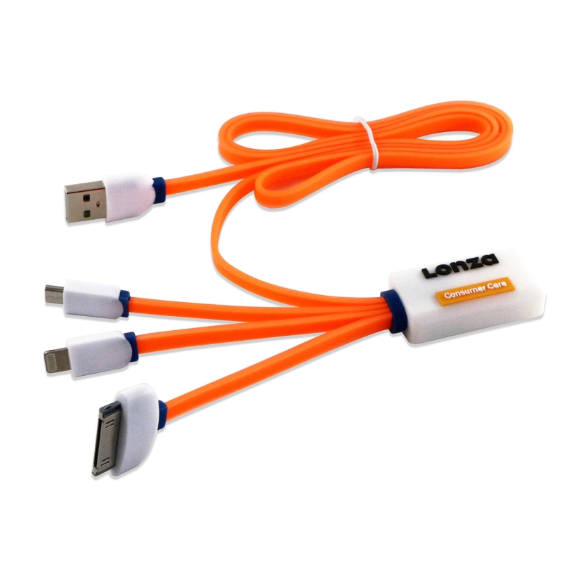 Cable Multiconector x 3 en PVC 2D en diseño personalizado