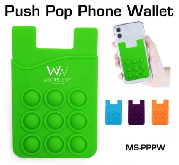 Bolsillo para Celular con Antistress en Silicona, 87 x 56 x 4 mm