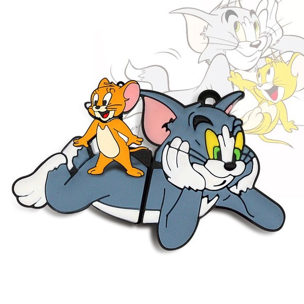 Memoria USB en PVC 2D diseño Silvestre y Tom