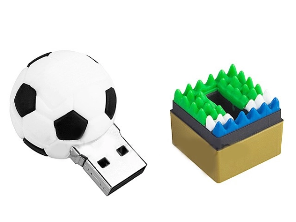 Memoria USB en PVC 3D diseño Balon de Futbol con Base